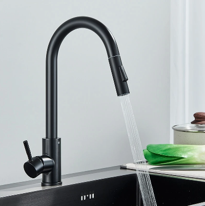 Kitchen Faucet Black Color Two Function Sprayer and Sink