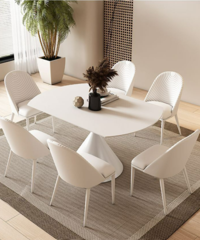 Italian Light Luxury Leather Dining Chair 1 PCS